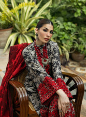 ZAINAB CHOTTANI-3PC LAWN EMBROIDERED PRINTED SHIRT WITH LAWN PRINT DUPATTA AND PRINT TROUSER-PK-5658