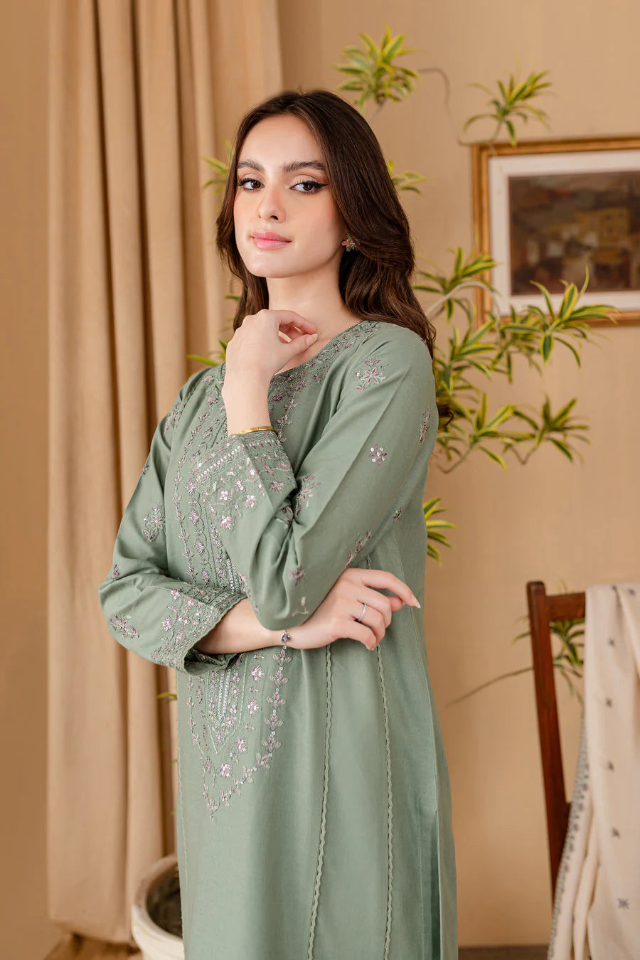 BATIK-UNSTITCHED 3PC DHANAK EMBROIDERED SUIT-PK-5760