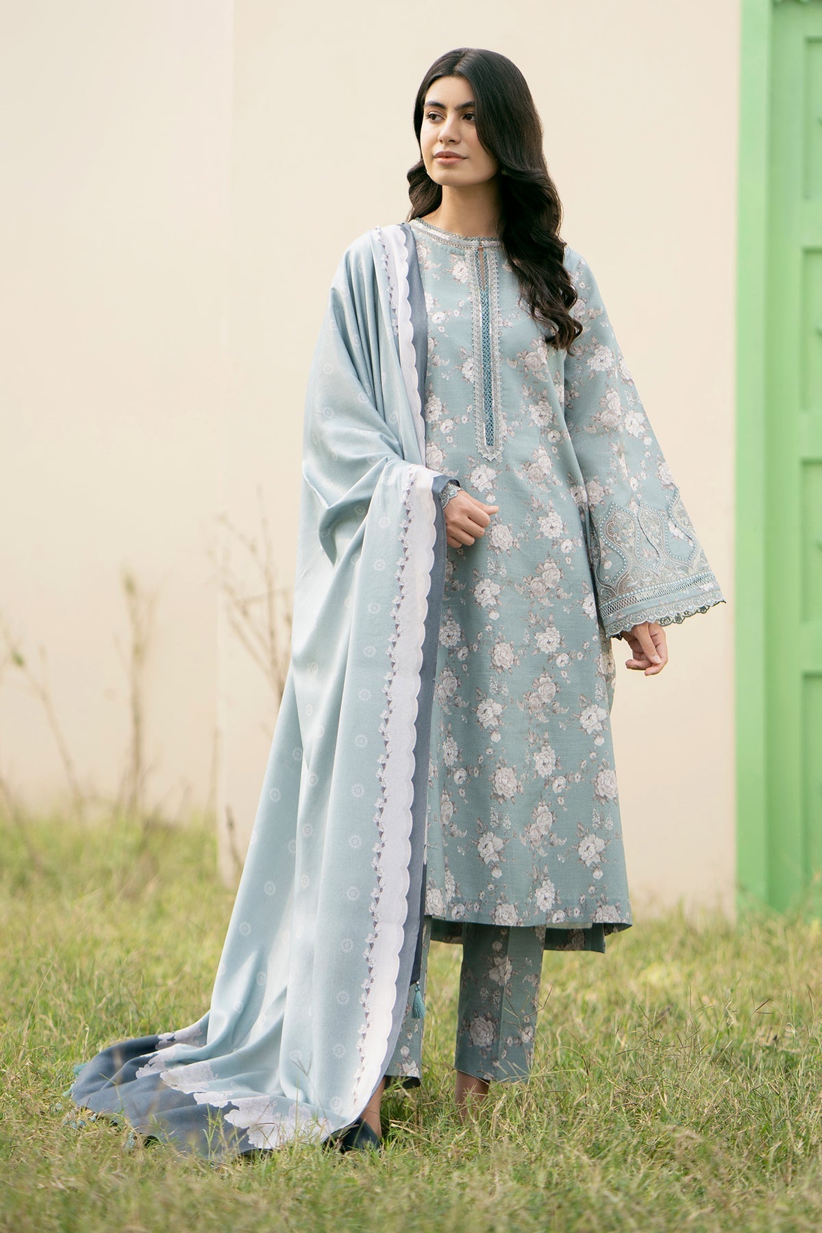 BAROUQE-UNSTITCHED 3PC KARANDI PRINTED SUIT-PK-2576