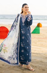 SERAN-UNSTITCHED 3PC LAWN EMBROIDERED SUIT-PK-4845