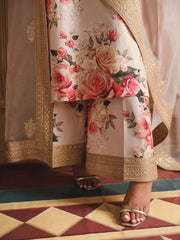 ZAINAB CHOTANI-UNSTITCHED 3PC SHAMOZE SILK PRINTED EMBROIDERED SUIT-PK-1721