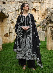 IMAGE-3PC LAWN EMBROIDERED SHIRT WITH CHIFFON EMBROIDERED DUPATTA AND TROUSER-PK-5649