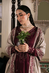 NUREH-UNSTITCHED 3PC DHANAK EMBROIDERED SUIT-PK-4375