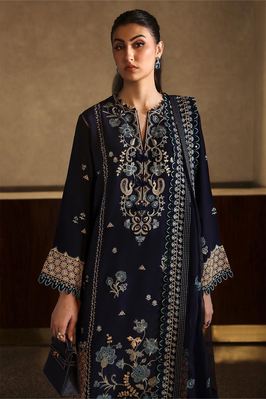 ZAHA- UNSTITCHED 3PC DHANAK EMBROIDERED SUIT-PK-5782