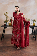 MARYAM HUSSAIN-UNSTITCHED 3PC LAWN HEAVY EMBROIDERED SUIT-PK-4898