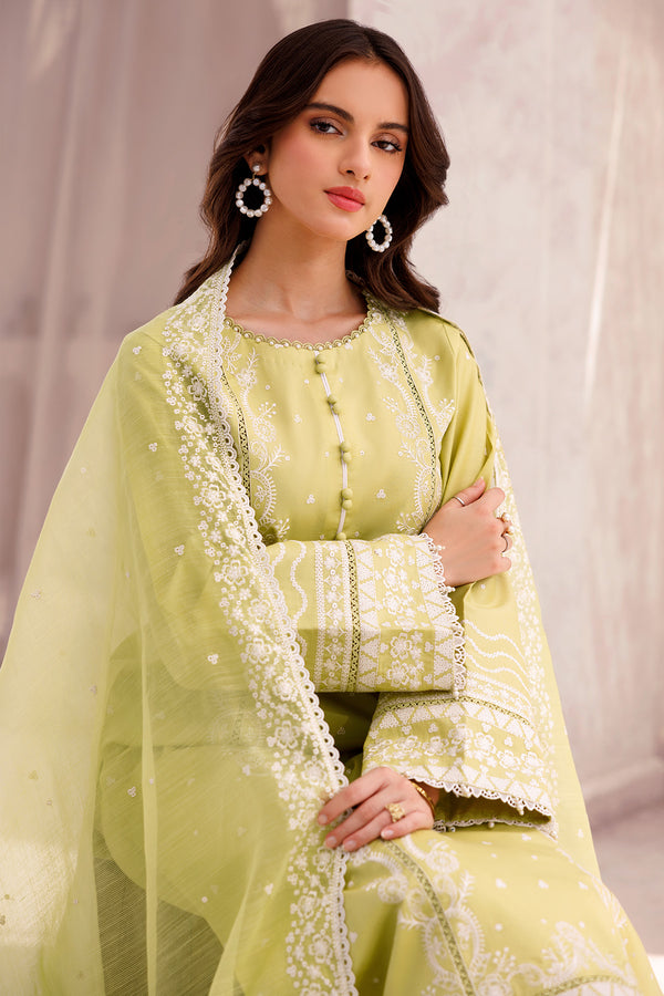 SAPPHIRE-3PC LAWN EMBROIDERED SHIRT WITH ORGANZA EMBROIDERED DUPATTA AND LAWN TROUSER-PK-5615