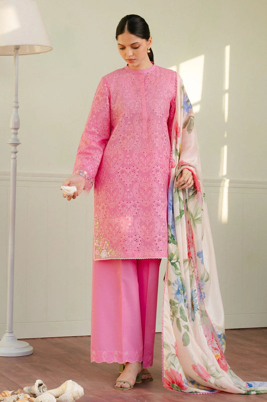 ZARA SHAH JAHAN -UNSTITCHED 3PC LAWN CHIKENKARI EMBROIDERED SUIT-PK-5706