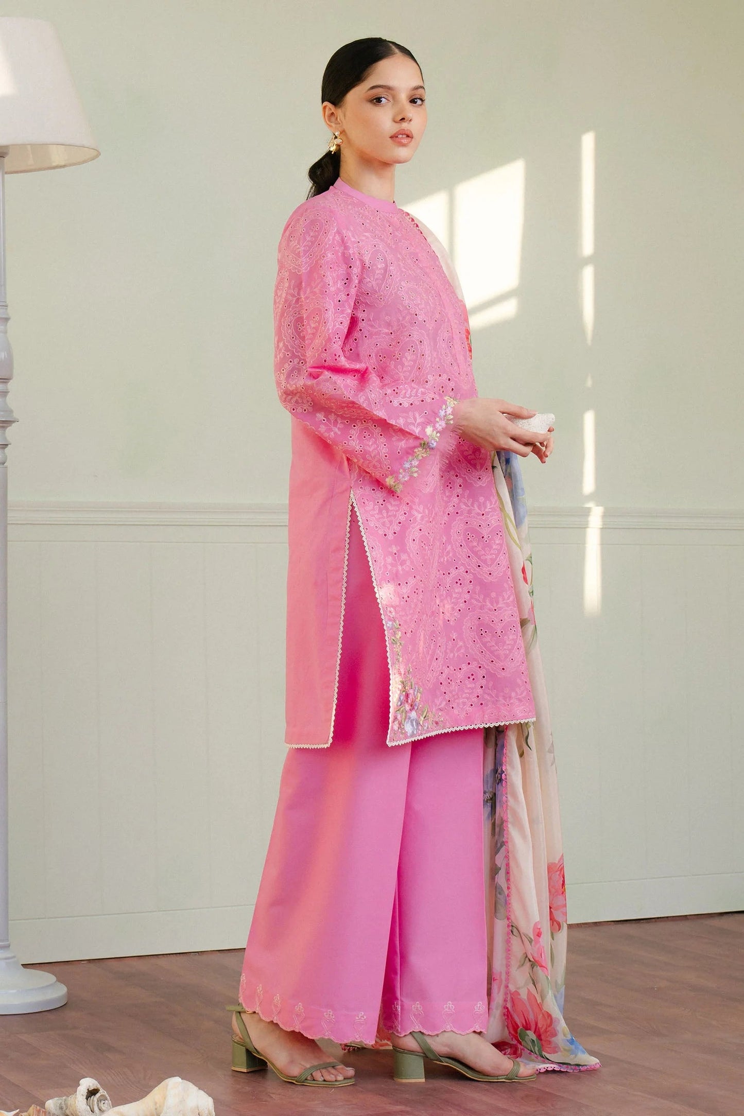 ZARA SHAH JAHAN -UNSTITCHED 3PC LAWN CHIKENKARI EMBROIDERED SUIT-PK-5706