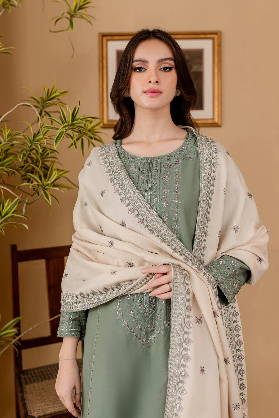 BATIK-UNSTITCHED 3PC DHANAK EMBROIDERED SUIT-PK-5760