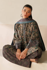 BAROQUE-UNSTITCHED 3PC DIGITAL PRINTED VISCOSE SUIT-PK-5847