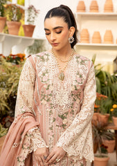 ELAF-UNSTITCHED 3PC LAWN CHIKAN EMBROIDERED SUIT-PK-4767