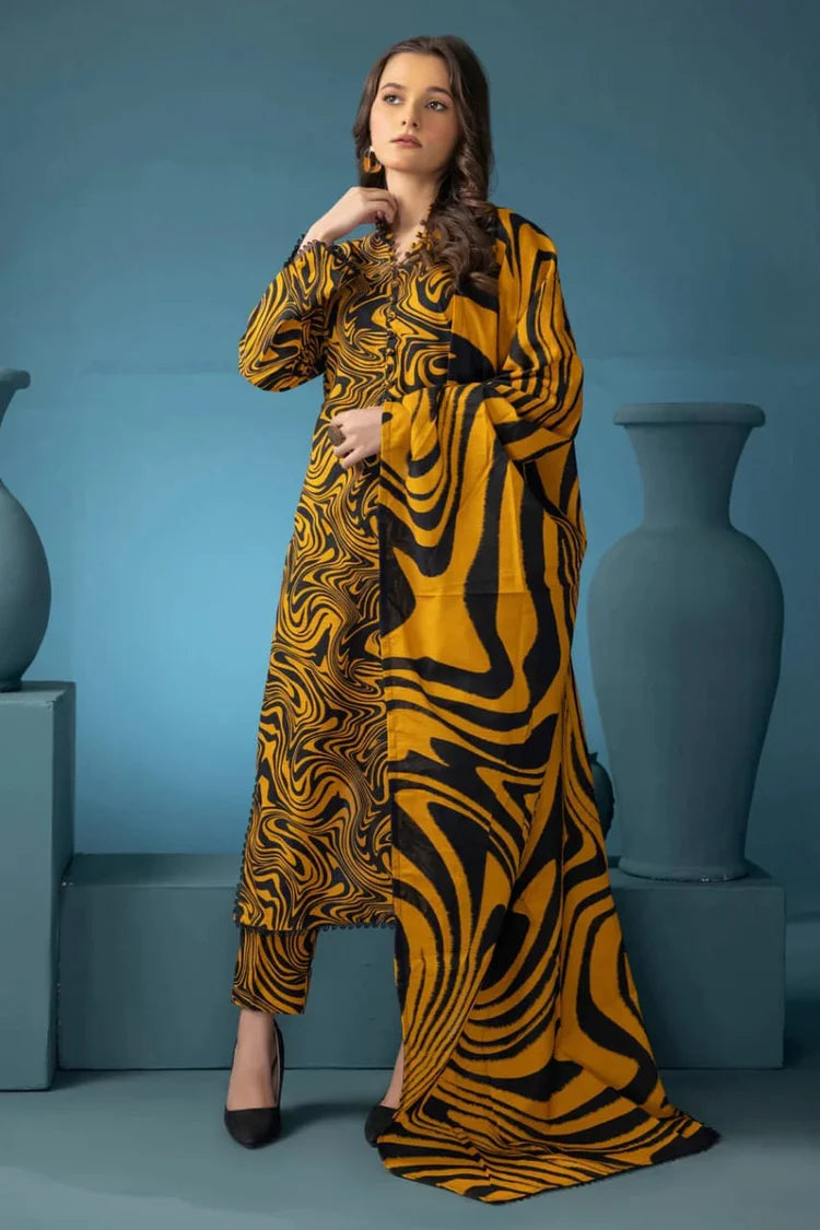 BAROQUE-UNSTITCHED 3PC KHADDAR DIGITAL PRINTED SUIT-PK-2617