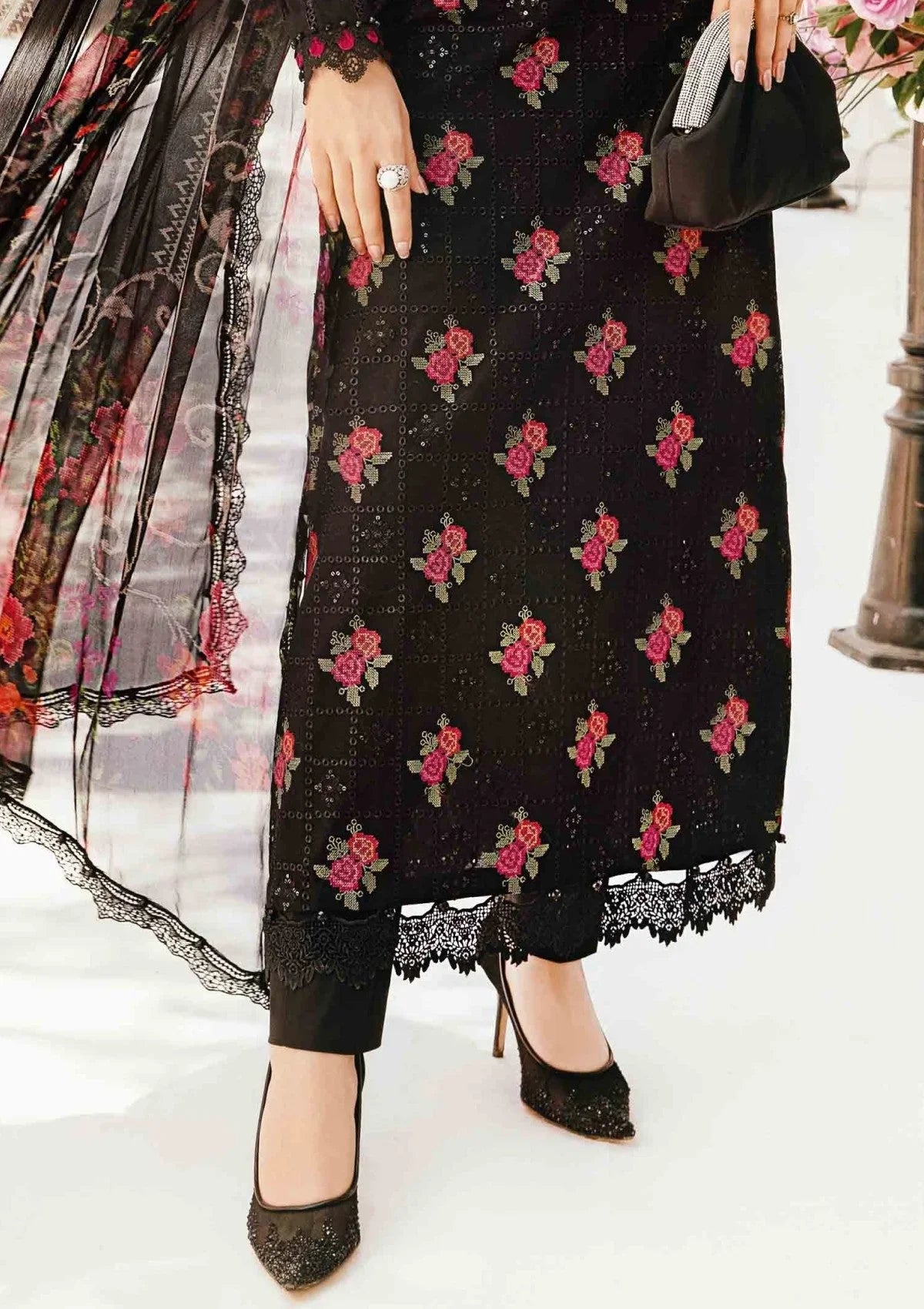 MARIA.B I 3PC UNSTITCHED SEQUIN EMBROIDERED LAWN SUIT-PK-5688