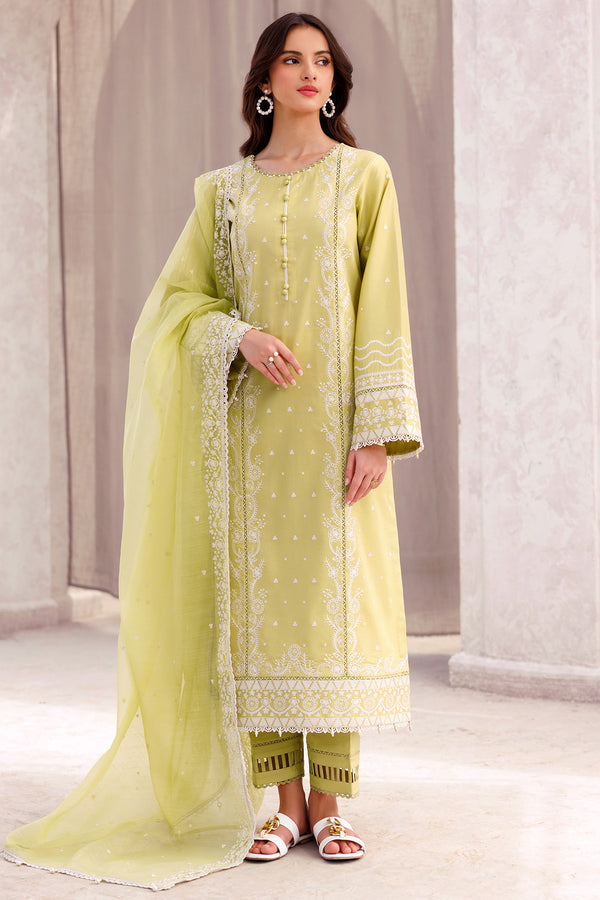 SAPPHIRE-3PC LAWN EMBROIDERED SHIRT WITH ORGANZA EMBROIDERED DUPATTA AND LAWN TROUSER-PK-5615