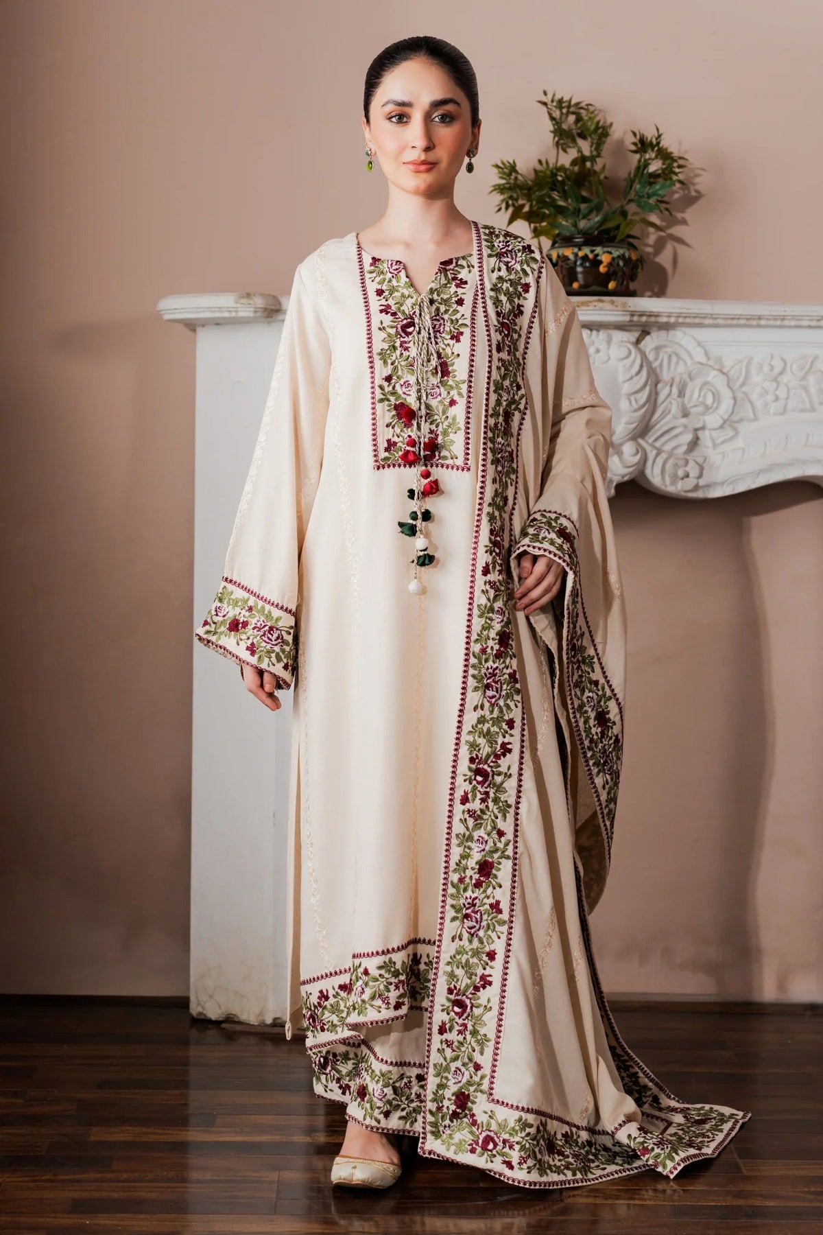 ZAIB-UNSTITCHED 3PC KARANDI EMBROIDERED SUIT-PK-5213
