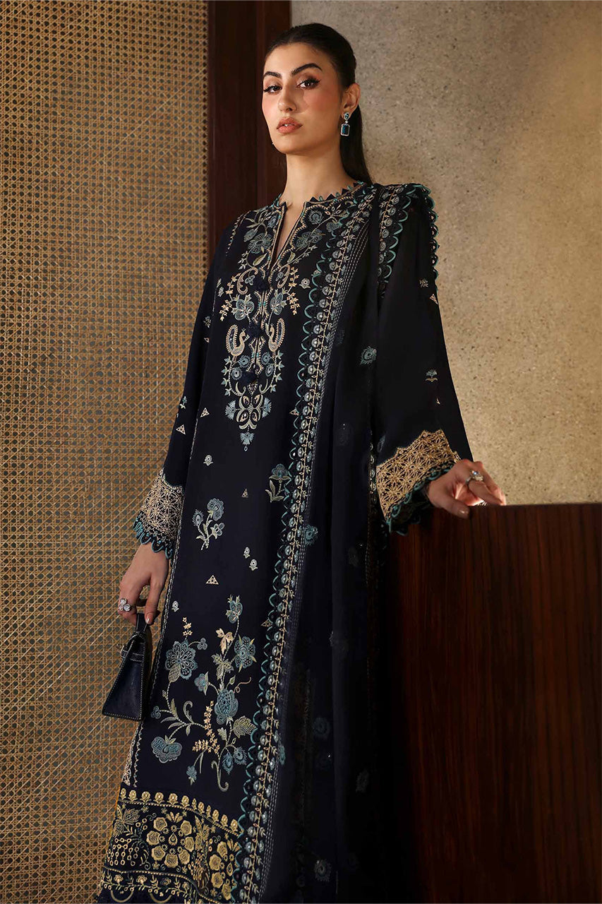 ZAHA- UNSTITCHED 3PC DHANAK EMBROIDERED SUIT-PK-5782