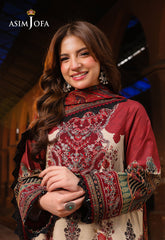ASIM JOFA-UNSTITCHED 3PC LAWN DIGITAL PRINTED SUIT-PK-060