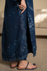 SAPPHIRE-UNSTITCHED 3PC DHANAK EMBROIDERED SUIT-PK-4392