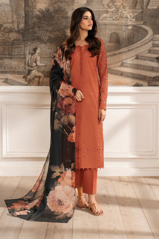 IZNIK- UNSTITCHED 3PC DHANAK LASERCUT EMBROIDERED SUIT-PK-5700