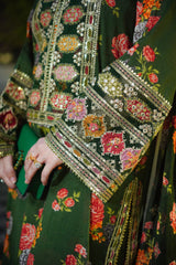 ANEELAS-UNSTITCHED 3PC SHAMOZE SILK PRINTED EMBROIDERED SUIT-PK-5841