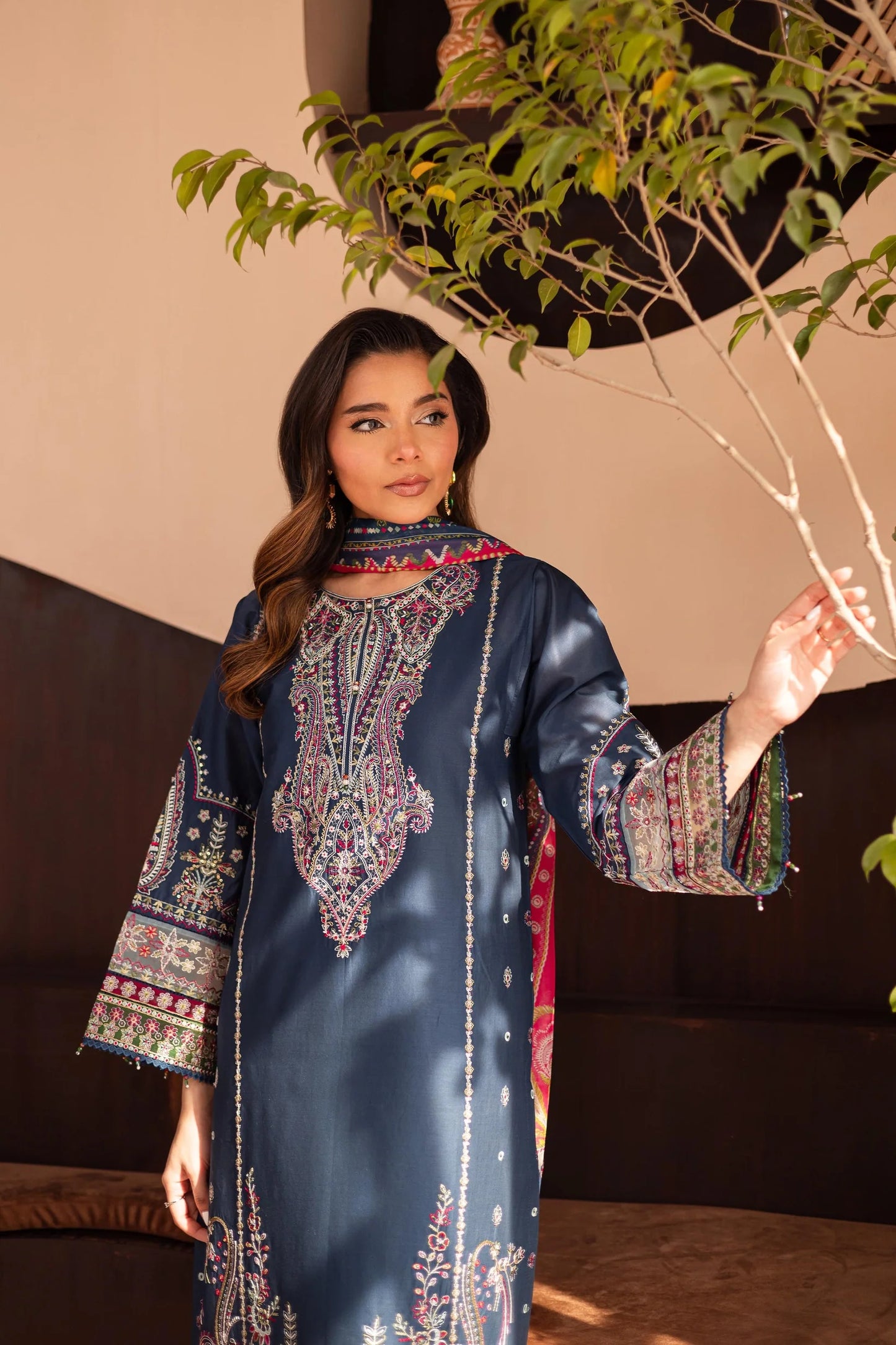 BATIK-UNSTITCHED 3PC DHANAK HEAVY EMBROIDERED SUIT-PK-5775