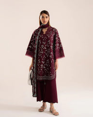 SAPPHIRE-UNSTITCHED 3PC LAWN LASER WORK EMBROIDERED SUIT-PK-4666