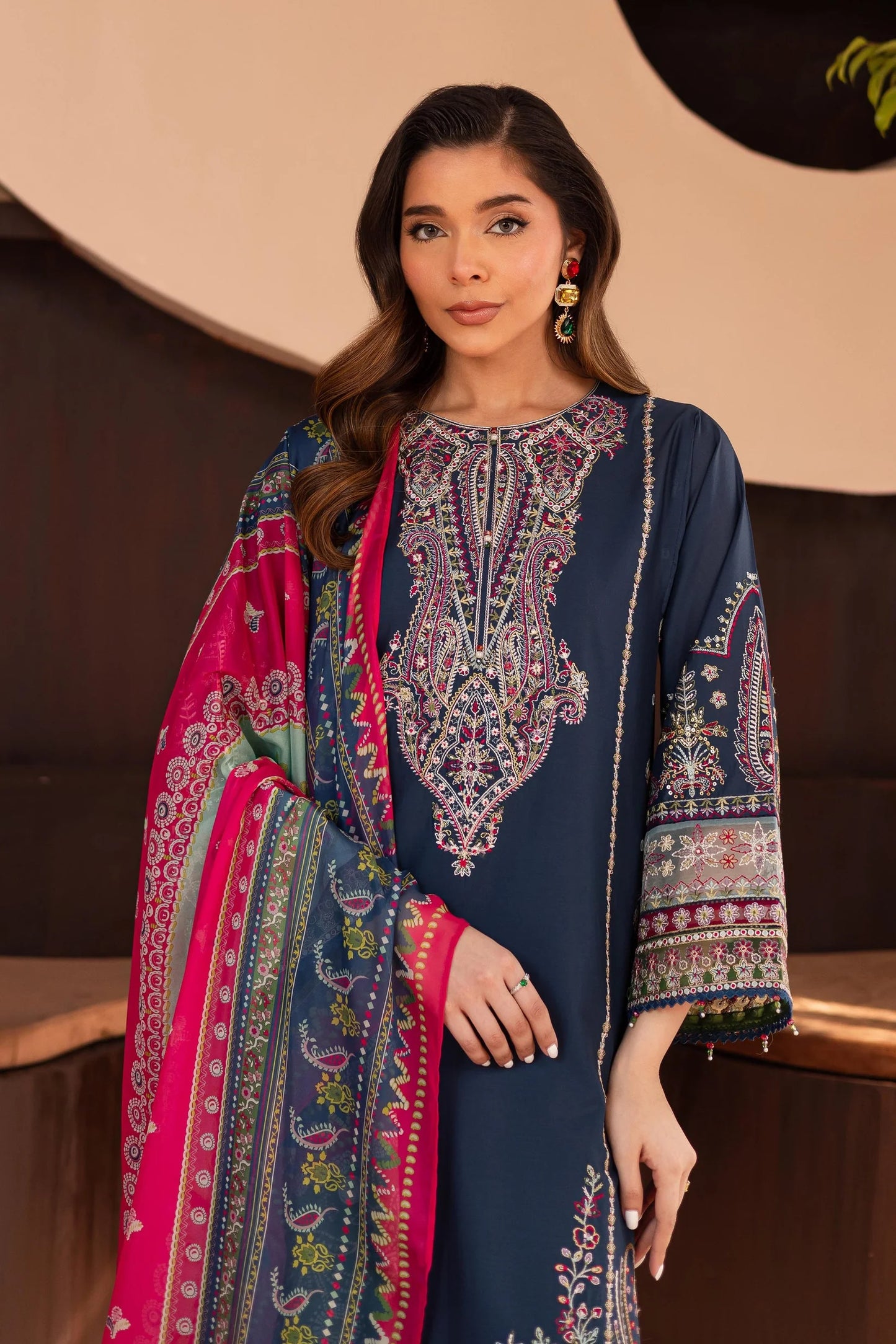 BATIK-UNSTITCHED 3PC DHANAK HEAVY EMBROIDERED SUIT-PK-5775