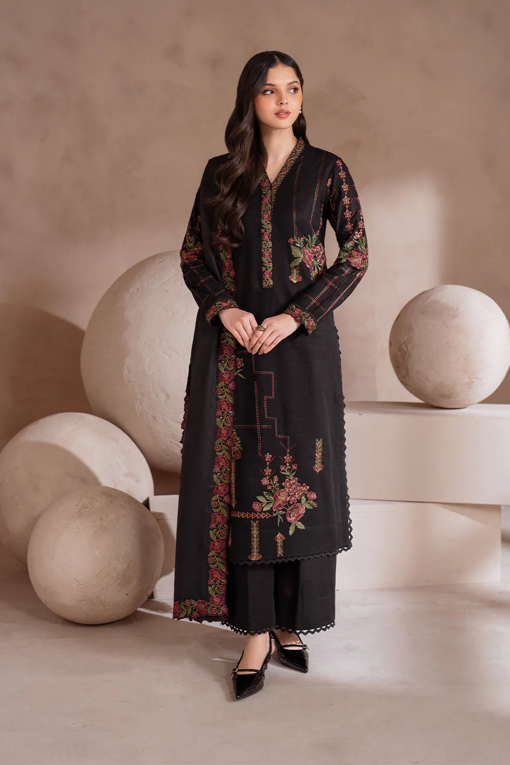 IZNIK-UNSTITCHED 3PC DHANAK EMBROIDERED SUIT-PK-3604