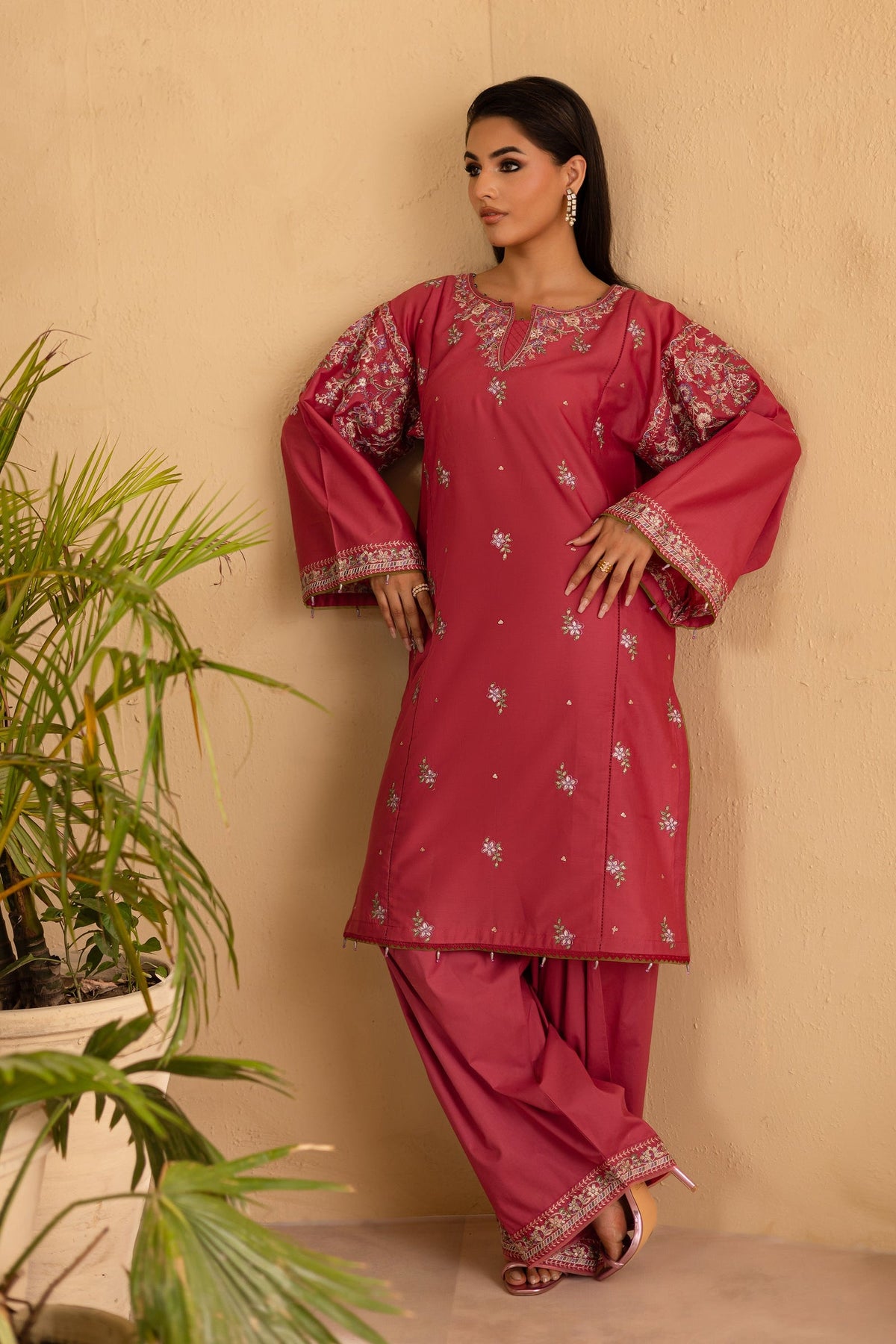 BATIK-UNSTITCHED 2PC DHANAK EMBROIDERED SUIT-PK-114