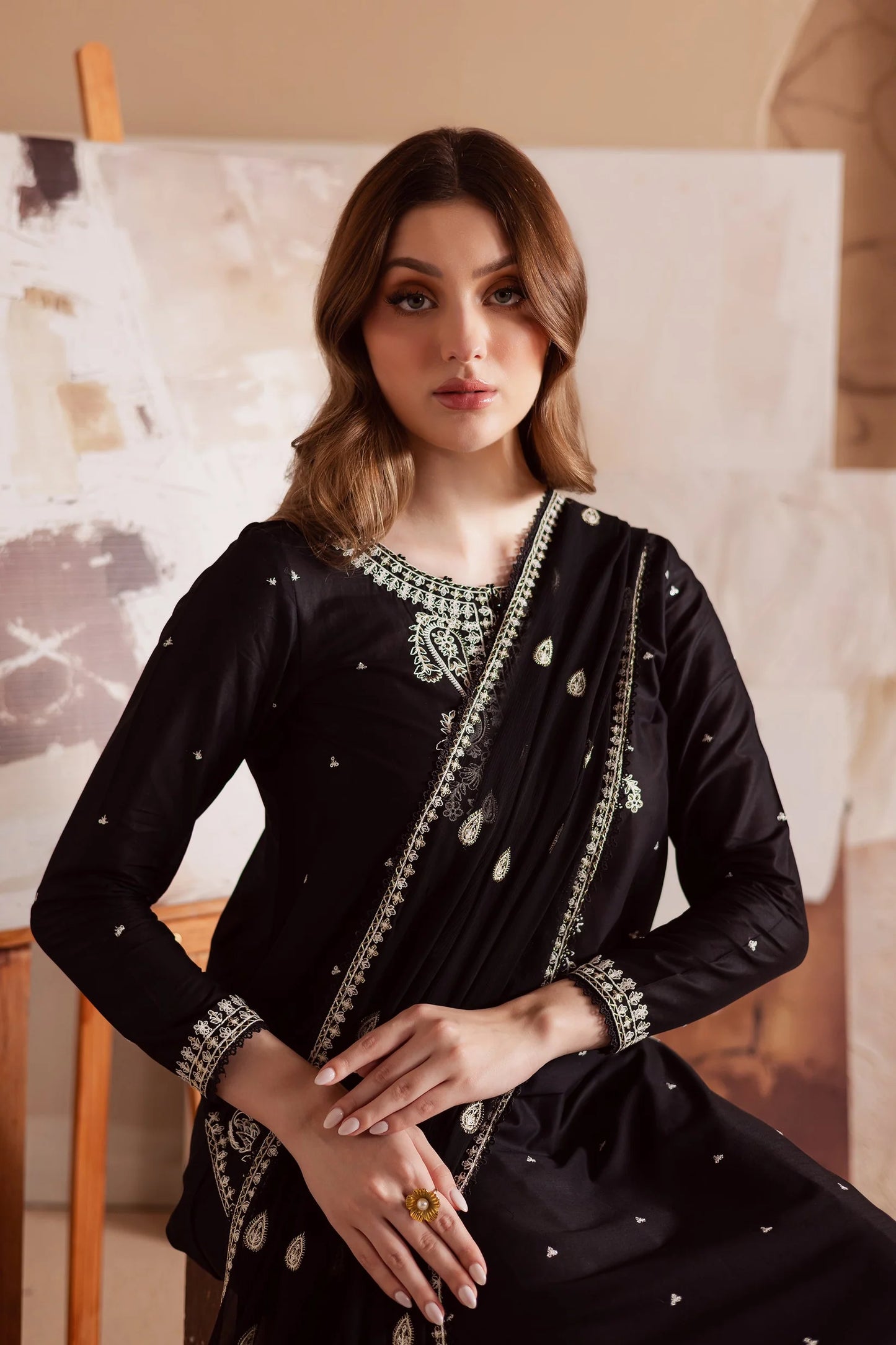BATIK - UNSTITCHED 3PC DHANAK EMBROIDERED SUIT-PK-5745