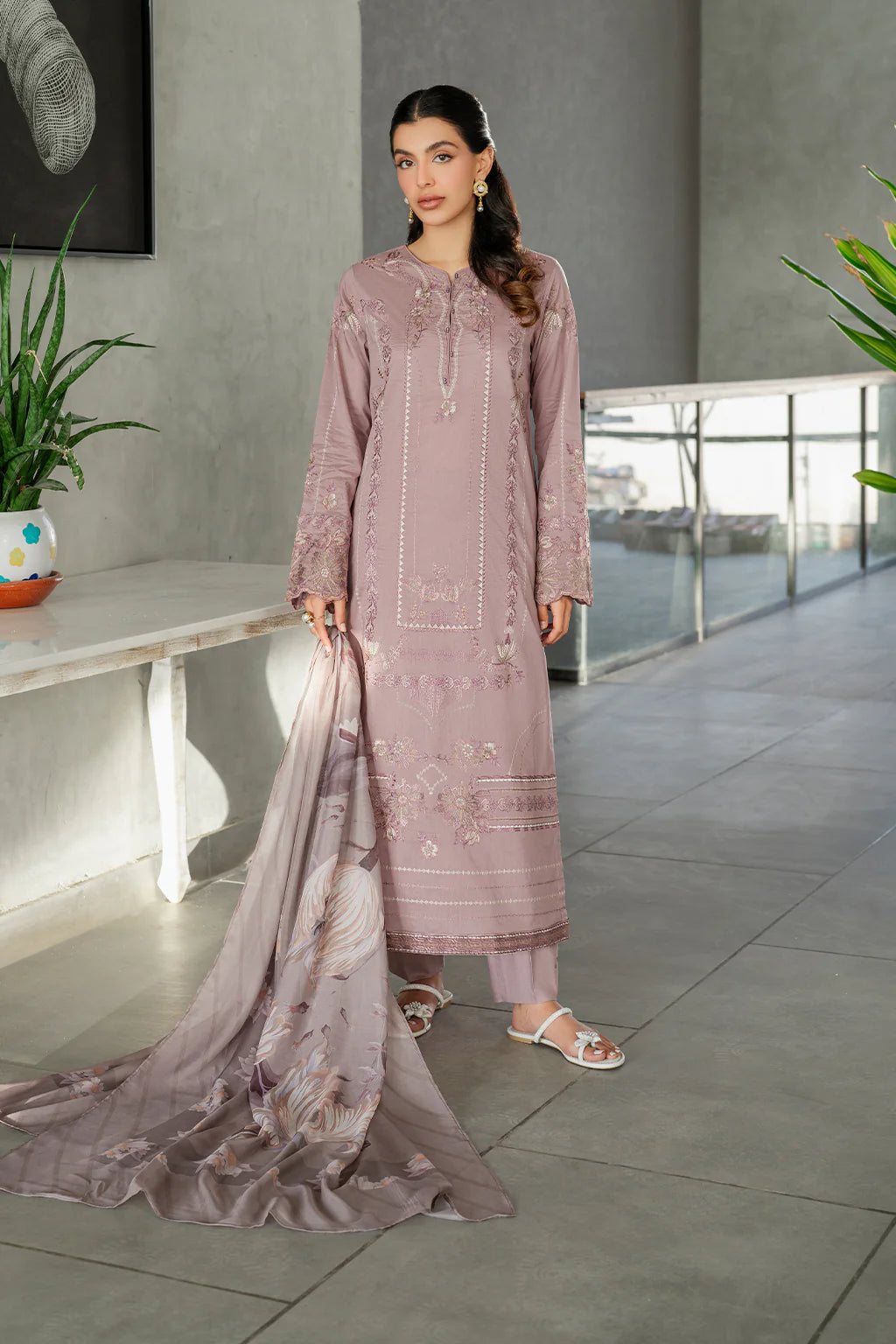 IZNIK- UNSTITCHED 3PC DHANAK EMBROIDERED SUIT-PK-5759