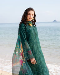 JADE-UNSTITCHED 3PC LAWN CHIKANKAARI EMBROIDERED SUIT-PK-4877