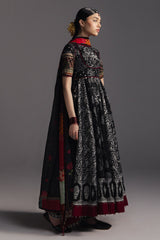 ZARA SHAHJ AHAN-FROCK 3PC DIGITAL PRINT FROCK AND SILK PRINT DUPATTA-AND TROUSER-PK-1201