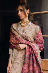 NUREH-UNSTITCHED 3PC DHANAK EMBROIDERED SUIT-PK-4341