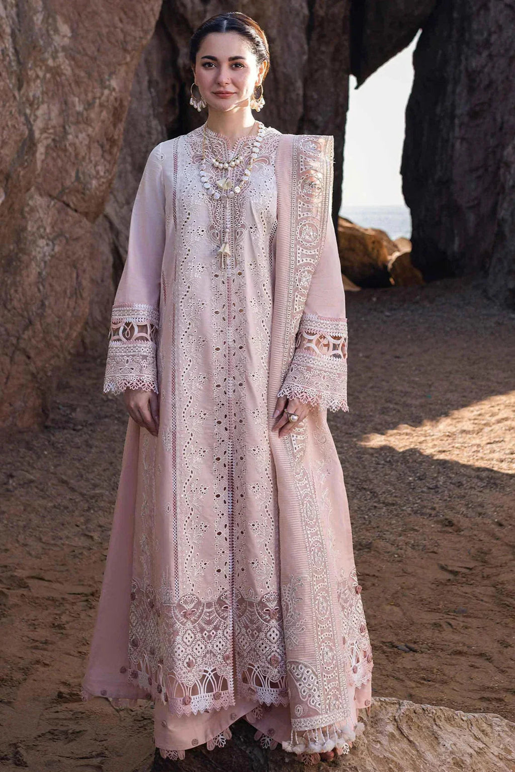 QALAMQAR-UNSTITCHED 3PC LAWN CHIKANKAARI EMBROIDERED SUIT-PK-4726