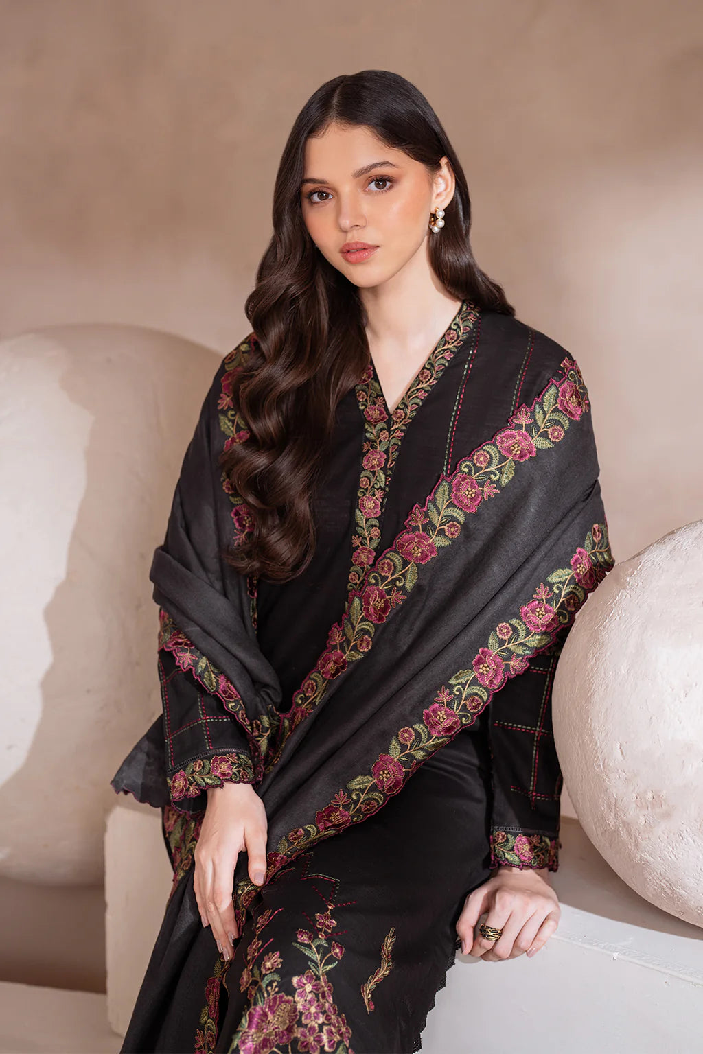 IZNIK-UNSTITCHED 3PC DHANAK EMBROIDERED SUIT-PK-3604