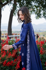 GARNET-UNSTITCHED 3PC LAWN EMBROIDERED SUIT-PK-4844
