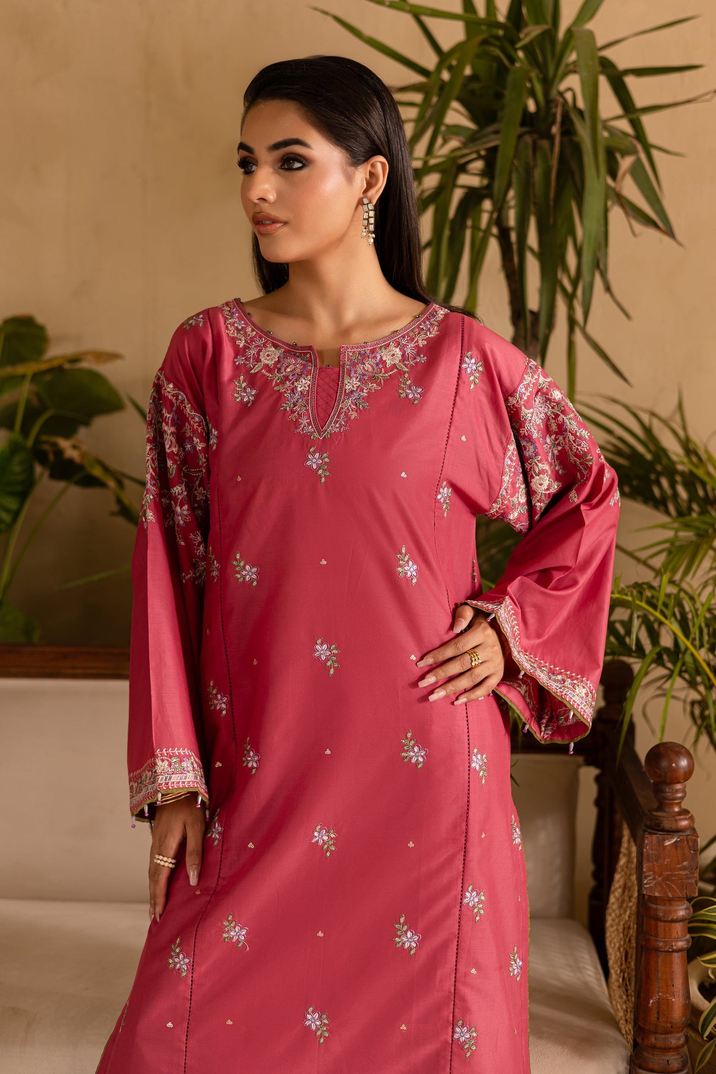 BATIK-UNSTITCHED 2PC DHANAK EMBROIDERED SUIT-PK-114