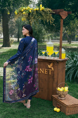 GARNET-UNSTITCHED 3PC LAWN EMBROIDERED SUIT-PK-4838