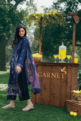 GARNET-UNSTITCHED 3PC LAWN EMBROIDERED SUIT-PK-4838
