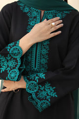 FEROZAE-2PC DHANAK EMBROIDERED SHIRT WITH DHANAK EMB TROUSER-EP-5493