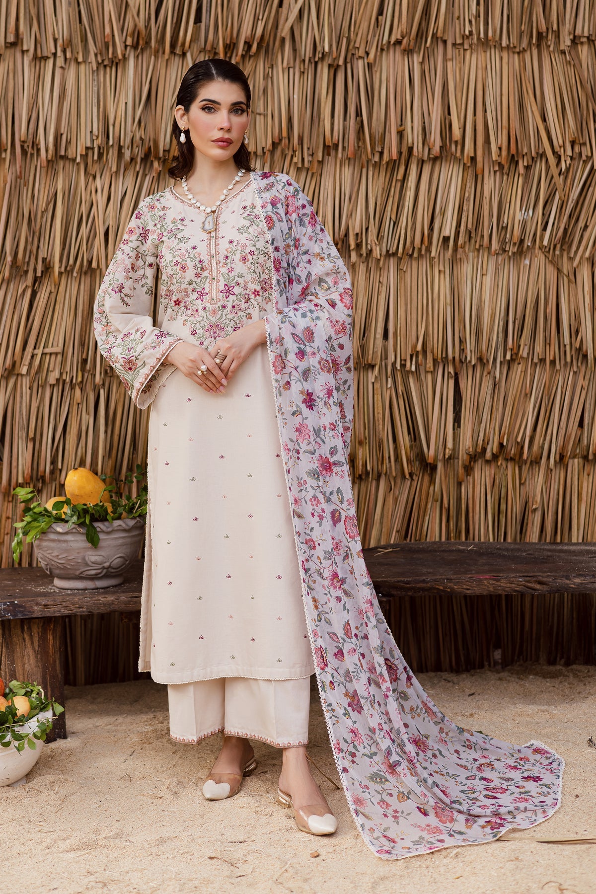 BATIK-UNSTITCHED 3PC DHANAK EMBROIDERED SUIT-PK-5040