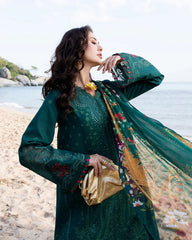 JADE-UNSTITCHED 3PC LAWN CHIKANKAARI EMBROIDERED SUIT-PK-4877