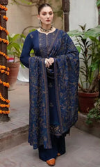 BAREEZE - UNSTITCHED 3PC DHANAK HEAVY EMBROIDERED SUIT-PK-5740