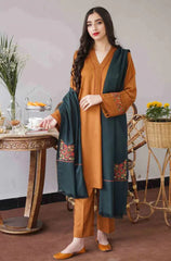 AISLING-3PC DHANAK EMBROIDERED SHIRT WITH DHANAK EMBROIDERED SHAWL & TROUSER-PK-5096