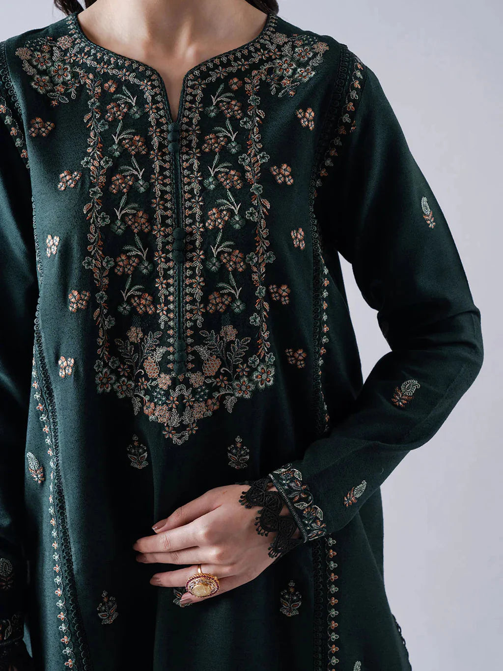 ASIM JOFA-UNSTITCHED 3PC DHANAK HEAVY EMBROIDERED SUIT-PK-5795