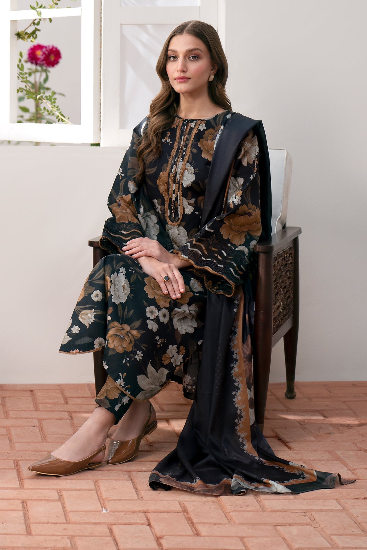 BAROQUE-UNSTITCHED 3PC LAWN PRINTED SUIT-PK-5727