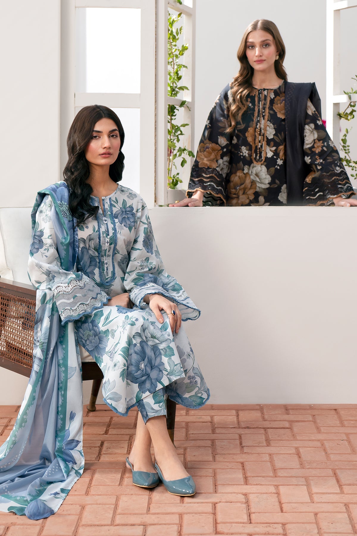 BAROQUE-UNSTITCHED 3PC LAWN PRINTED SUIT-PK-5727