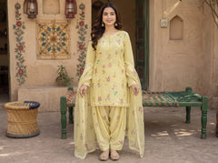 BAROQUE-UNSTITCHED 3PC DHANAK EMBROIDERED SUIT-PK-5258