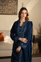 SAPPHIRE-UNSTITCHED 3PC DHANAK EMBROIDERED SUIT-PK-4392